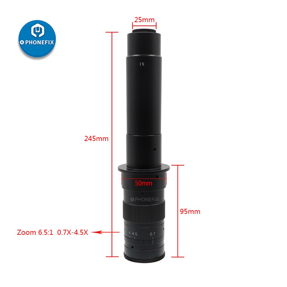 Adjustable Magnification 120X 130X 180X 200X 300X Zoom C Mount Lens Industry Video Microscope Camera for phone PCB SMD Soldering: 300X