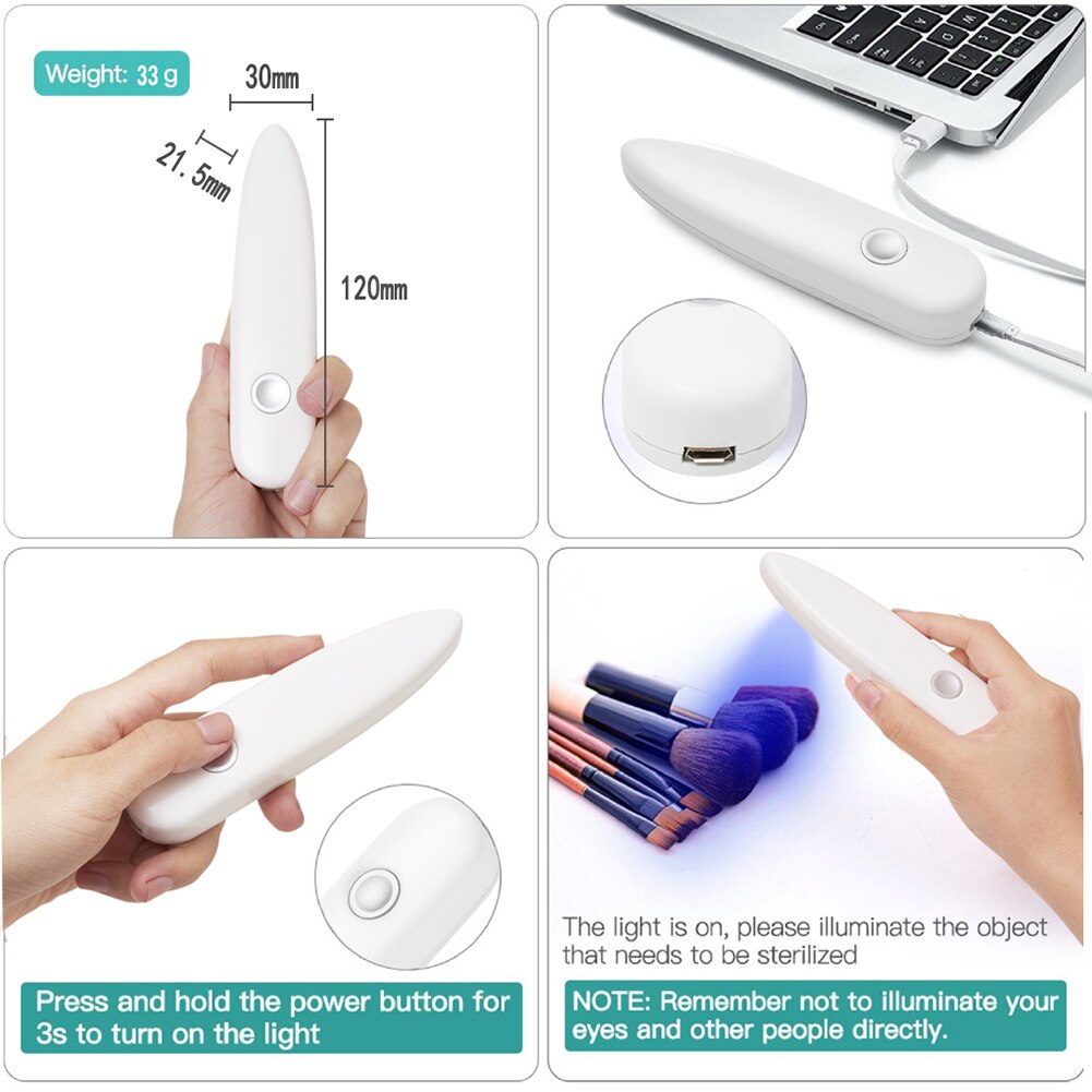 Handheld UVC Sterilizer Light UV Sterilizer Disinfection Lamp Ultraviolet Germicidal Light Travel Bactericidal Lamp