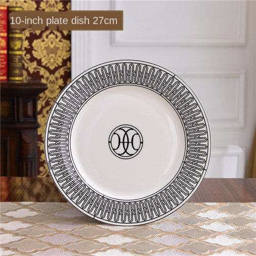 fancy servise sett vestlig h deco serie biff tallerken fett husholdning matbit tørket frukt kakefat luksus bestikk sett: 27cm