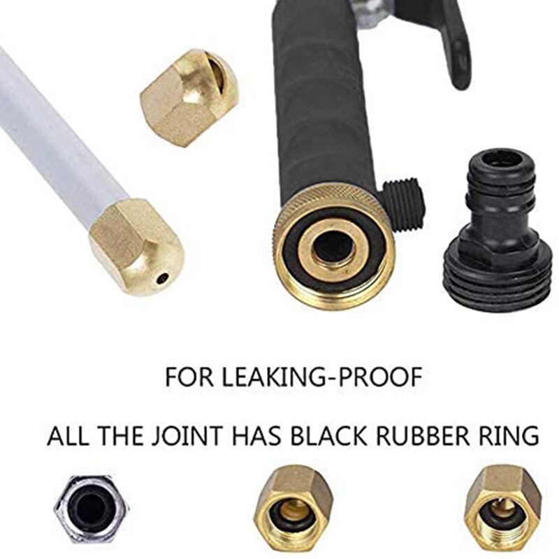 Hydro Jet Washer High Pressure Power Washer 38inch Wand Water Hose with Nozzle for Car Pet Window Cleaning Tool