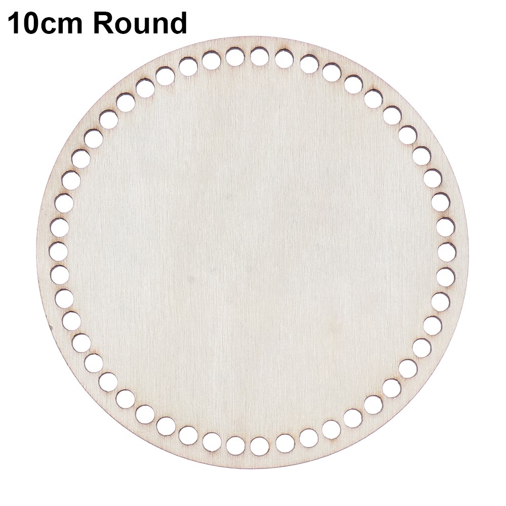 2Pcs Weaving Hollow Crochet Basket Base Template DIY Craft Cross Stitch Bag Making Round Wooden Basket Bottom Paper Box Base: 10cm Round