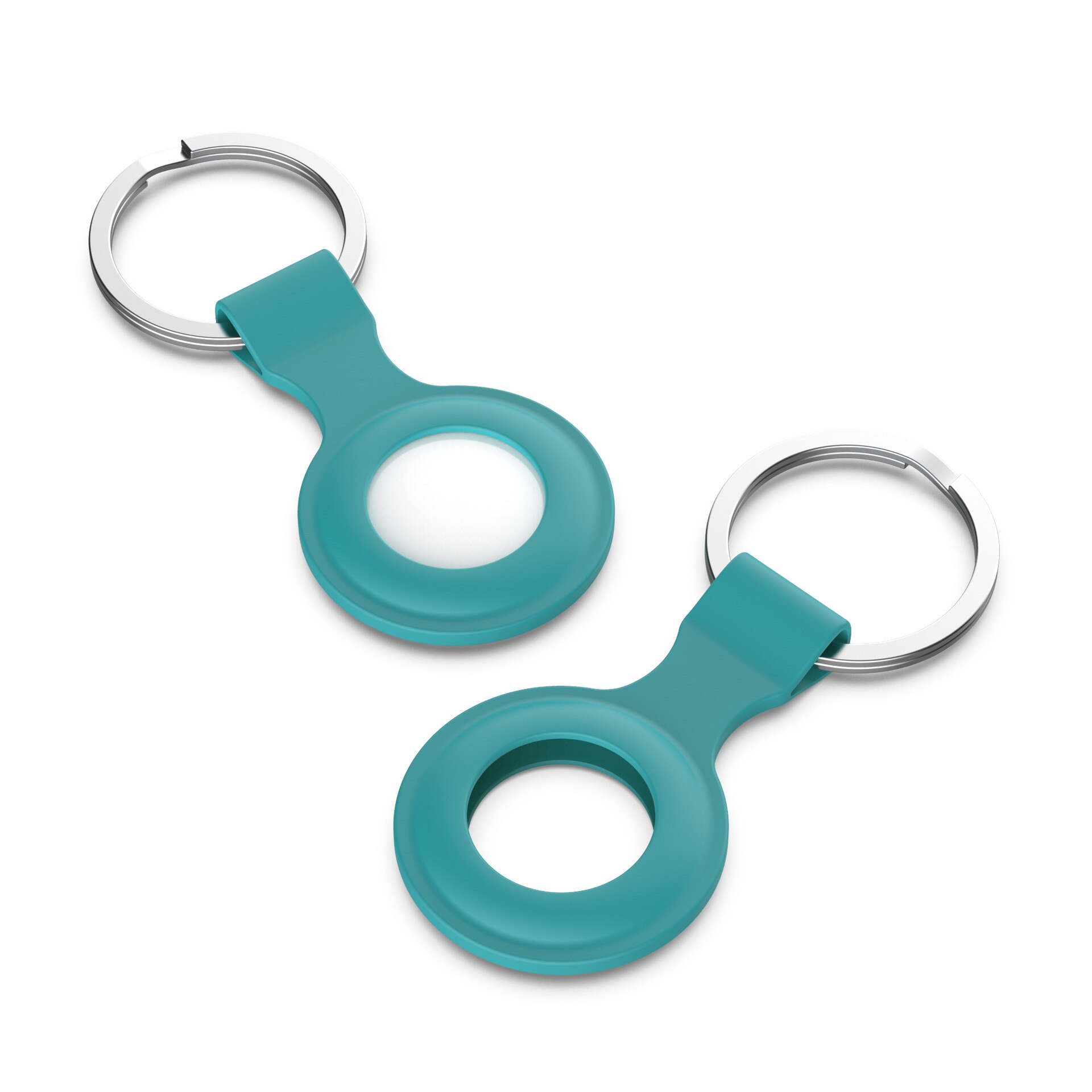 Retainer Cases For Apple Airtags Location Trackers Hanging High Durable Solid Silicone Buckle AntiLost Protective Covers: Green