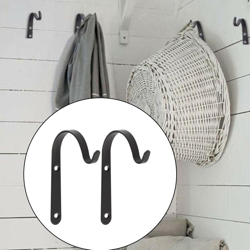 4pc metalen haken, j-haak, vintage wandhanger, schroefhaken voor hangende planten, beugel voor bloemenmand, lantaarn, doek, handdoek, jas, hoedenrek