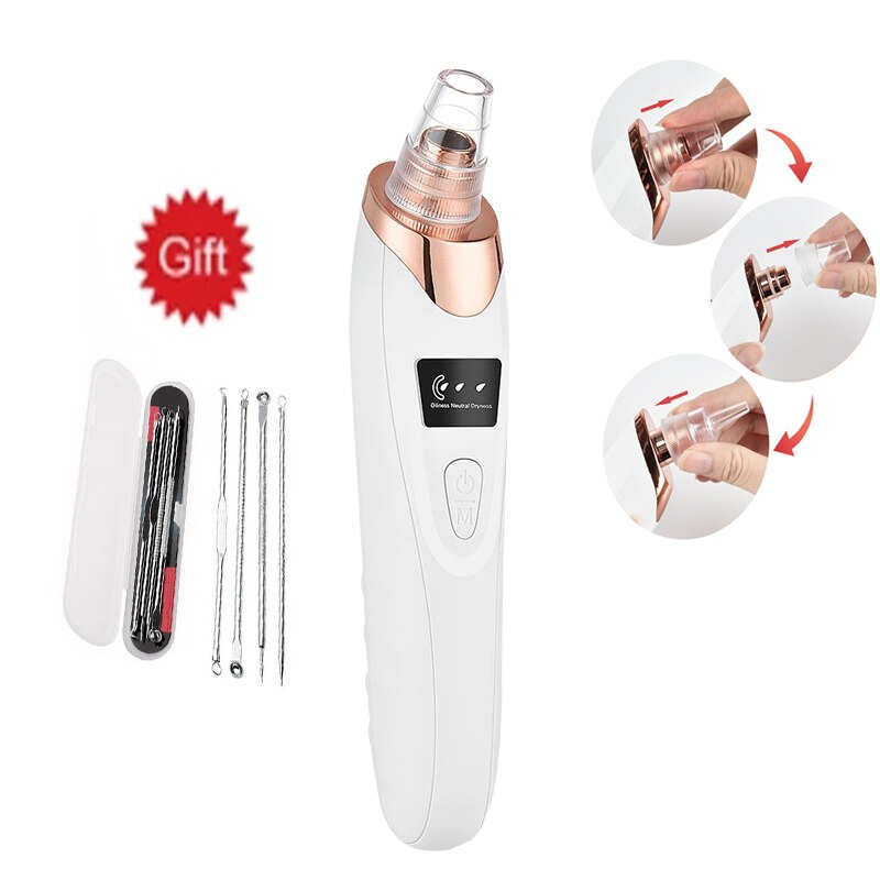 Blackhead Remover Vacuum Acne Suction Pimple Black Head Remove Skin Blackheads Cleaner Face Skin Cleaning Suction Black Points: 2PCS