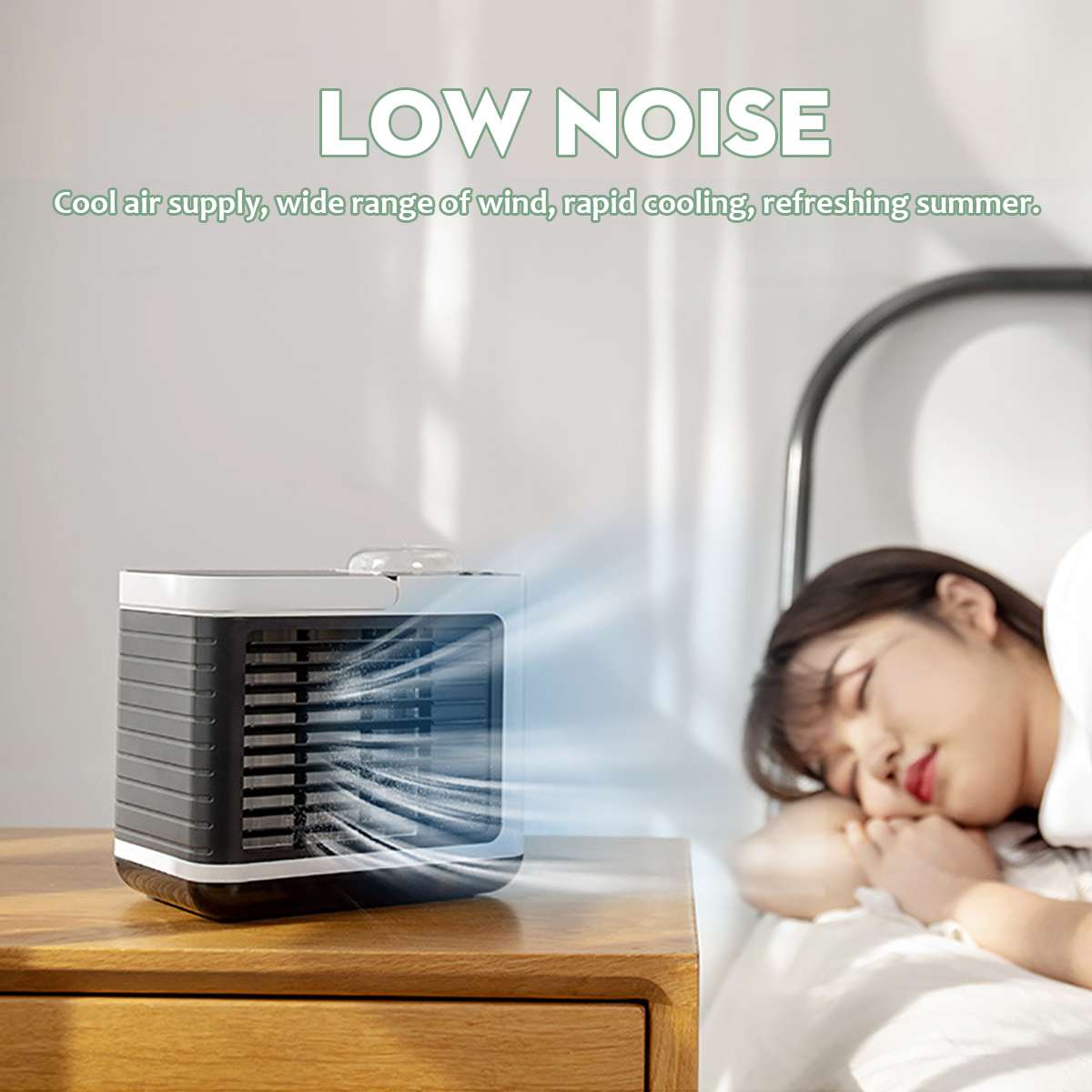 Portable Mini Air Conditioner 3Speed USB Charging Mini Cooler Home Multi-function Air Cooler Humidifier Purifier with Water Tank