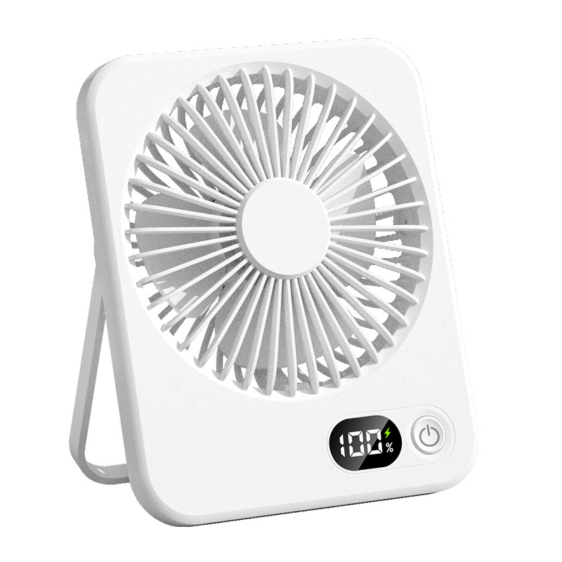 Ventilatore da tavolo piccolo Ventilatori portatili con flusso d'aria forte a 3 velocità Ventilatore da tavolo silenzioso Ventilatore da tavolo personale per ufficio domestico Ricaricabile: WHITE