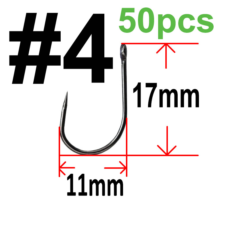 50 pcs Non-barb barbless Circle Carp Fishing Hooks with Hole Size 2 4 6 8 10 12 fishhook Single Hook: Yellow