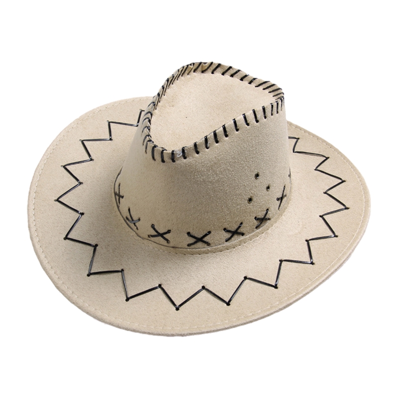 Cowboy Hat with Windproof Rope Wide Brim Western Cowgirl Hat for Unisex: Adult gray