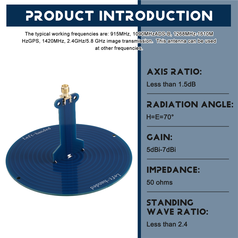 Antenna forw-uwb ultra wideband 120 mhz -6 ghz 10cm sma per misure a banda larga di analisi dello spettro direzionale