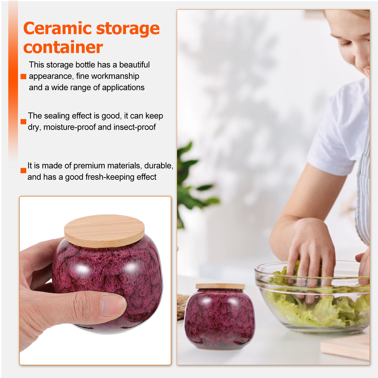 Ceramic Tea Jar Storage Tank Tea Sealed Jar Tea Leaves Organizer for Home Use