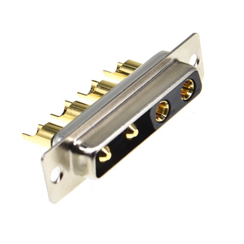 1 st 4 v 4 30a guldpläterad hane högströmskontakt d-sub adapter lödning typ 4 stifts stickkontakt svetsning hög effekt db: Kvinna