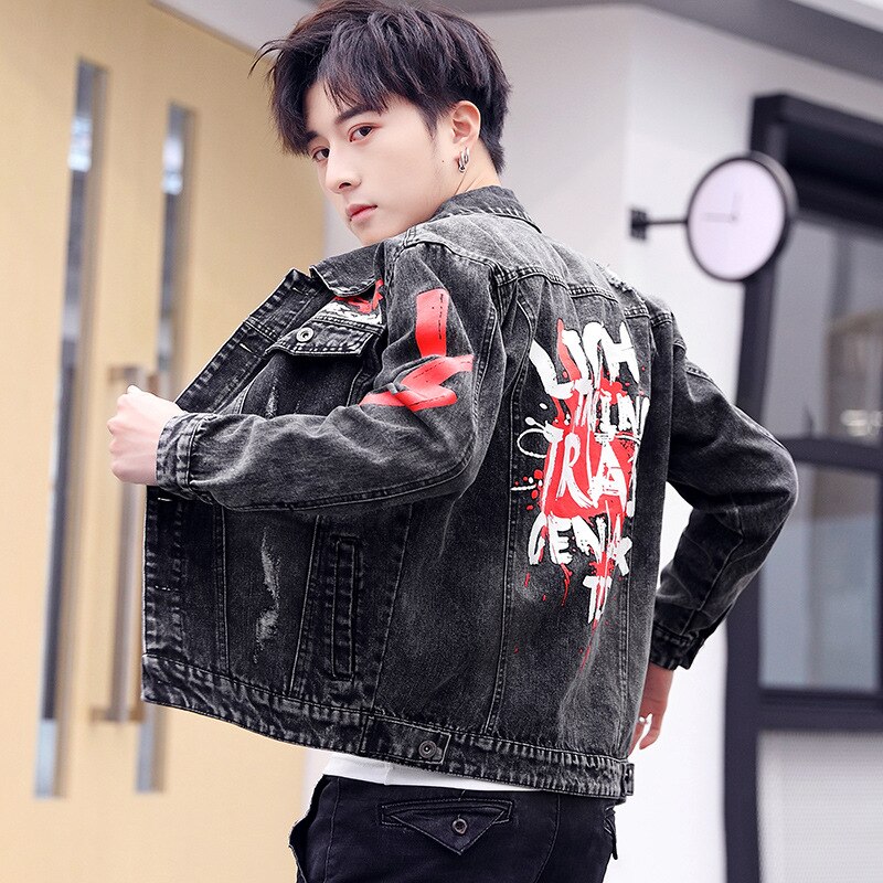 Veste en denim pour homme, veste coréenne tout-assorti pour étudiant, ample, rétro, couleur délavée, veste pour adolescent, printemps et automne