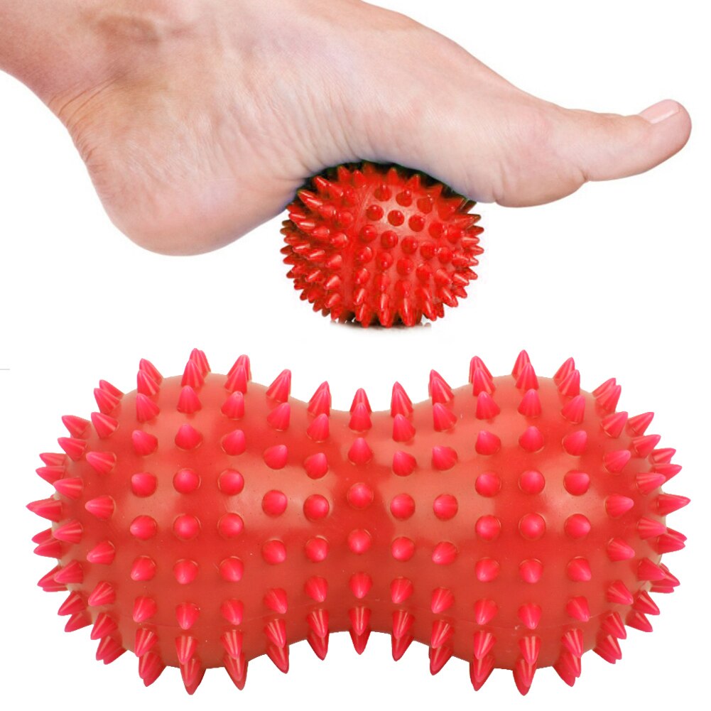 Peanut form massage fitness sport yoga bold lindre kroppen stress pvc resistent fod spiky muskel massager trigger point fod