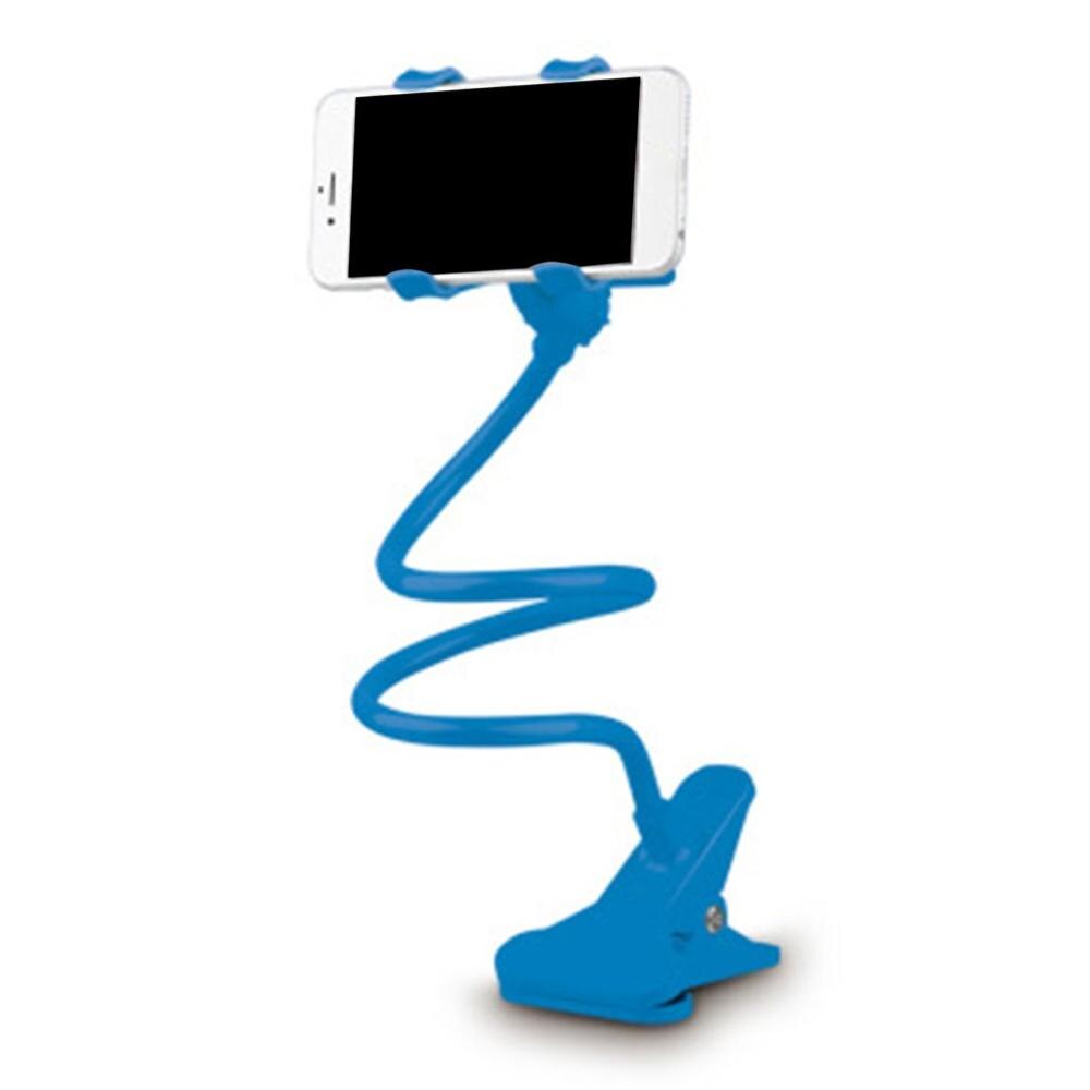 Universel doven mobiltelefonholder fleksibel armklips desktop mobiltelefonbeslag bordtelefonklipsholder: Blå