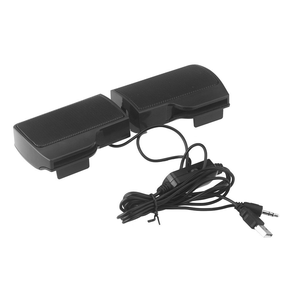 Mini bærbar usb stereohøjttaler soundbar til notebook bærbar  mp3 telefon musikafspiller computer pc med klip sort: Default Title