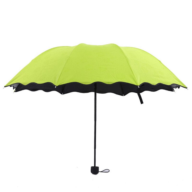 Simple Kids Women Umbrella Windproof Sunscreen Magic Flower Dome Ultraviolet-proof Parasol Sun Rain Folding Umbrellas for Dro: Green