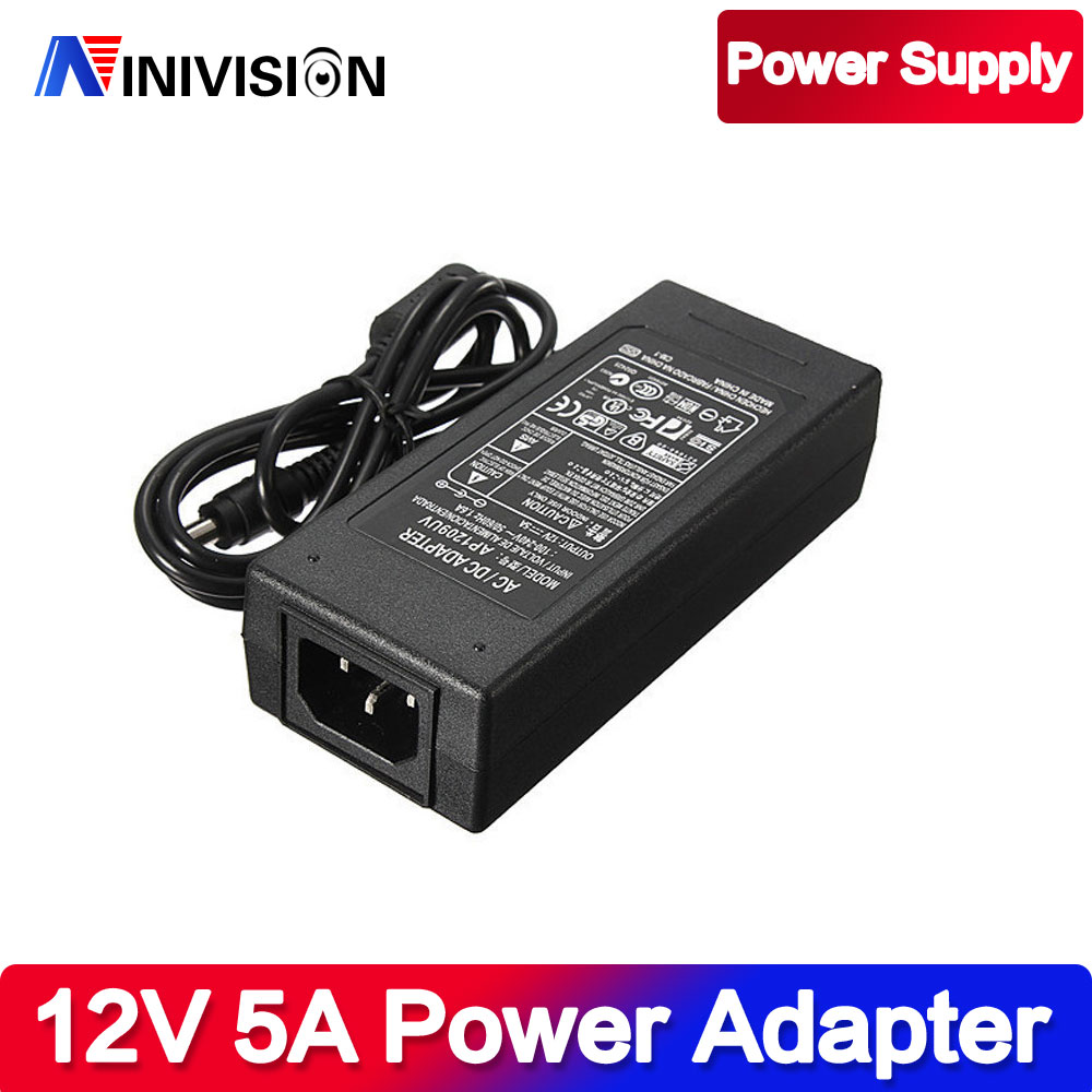 Laagste Prijs AC Converter Adapter Voor DC 12 V 5A 60 W LED Voeding Lader voor 5050/3528 SMD LED Light of LCD Monitor CCTV
