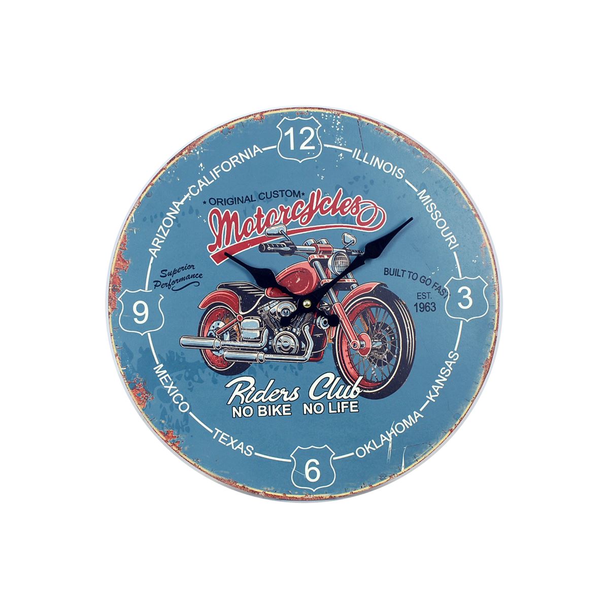 Decor And Go wall clock Motorcycles made of Vintag... Vicedeal