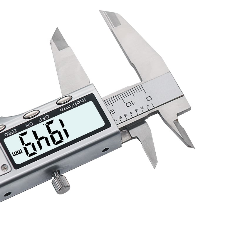 QSTEXPRESS Digital Caliper 150mm Steel Inch Electronic LCD Vernier Caliper 0.01mm Measuring & Gauging Tool Black Box QST639