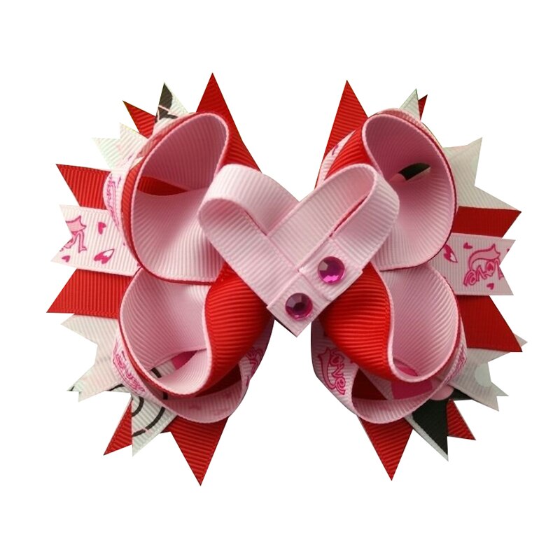 2022 1 Pcs Sweet Heart Valentine Day Hair Bows Popular Cheer Bows For Girls: Lavender