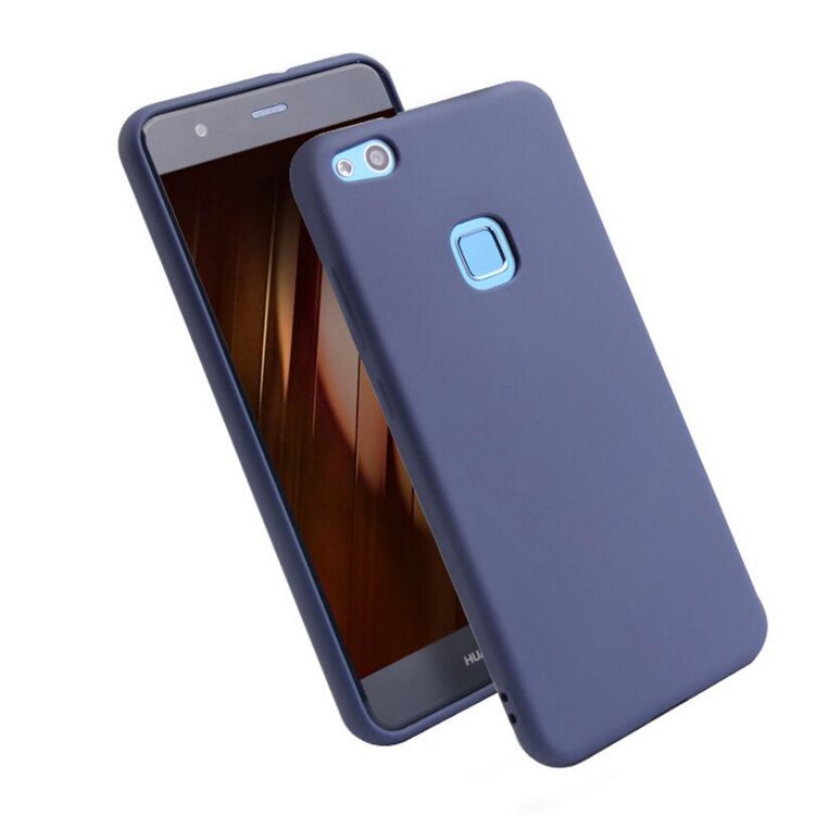 Huawei P10 Lite Silicone Soft Tpu Cover Case Voor Huawei P10lite Crystal Clear En Matte Candy Effen Kleuren Cover Terug case: Huawei P10 / Dark blue