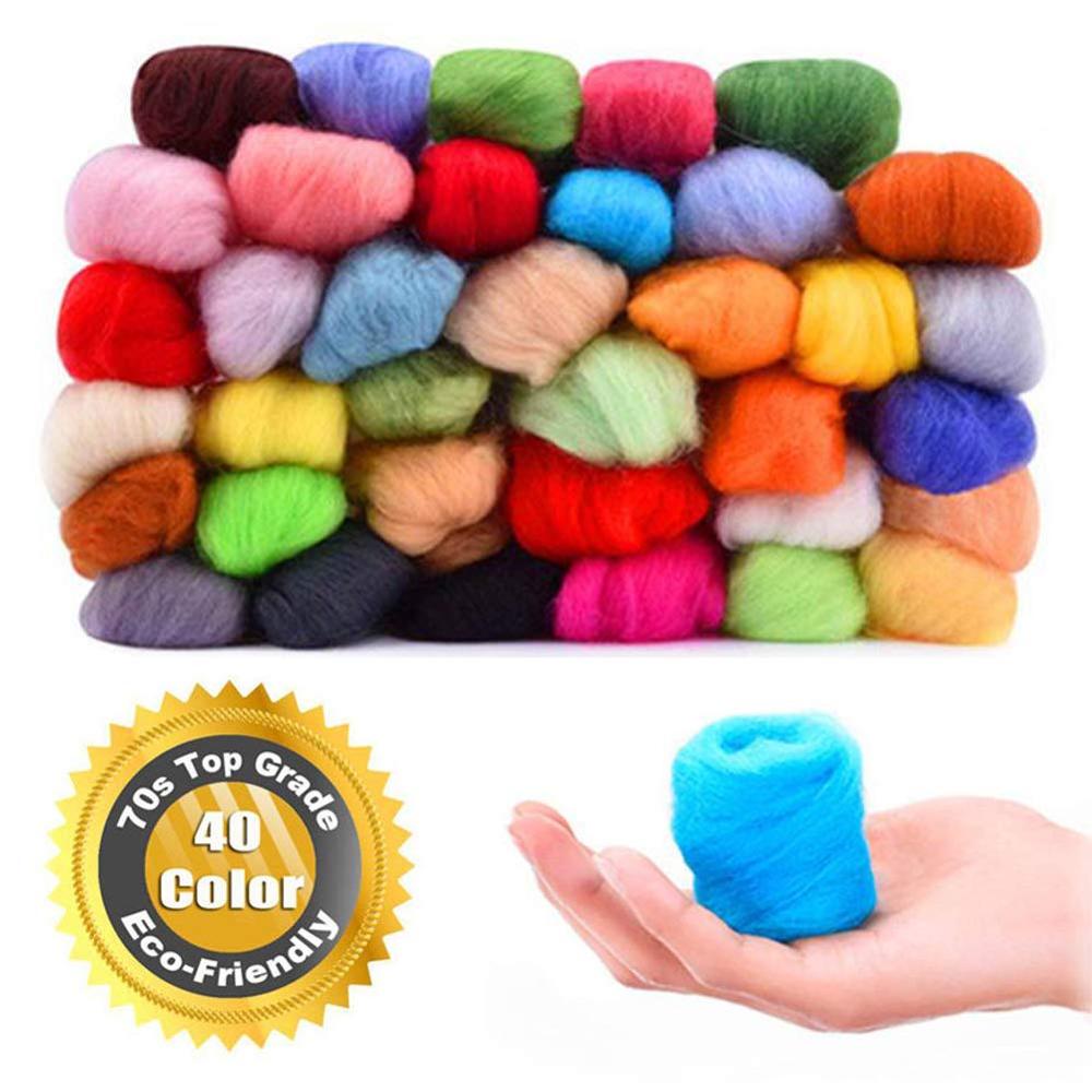 8 Pack Naaldvilten Wol Roving 10G X 8 Kleur Totaal 80G Merino Wol 70S (19 micron) milieuvriendelijke Natuurlijke (NO.14)