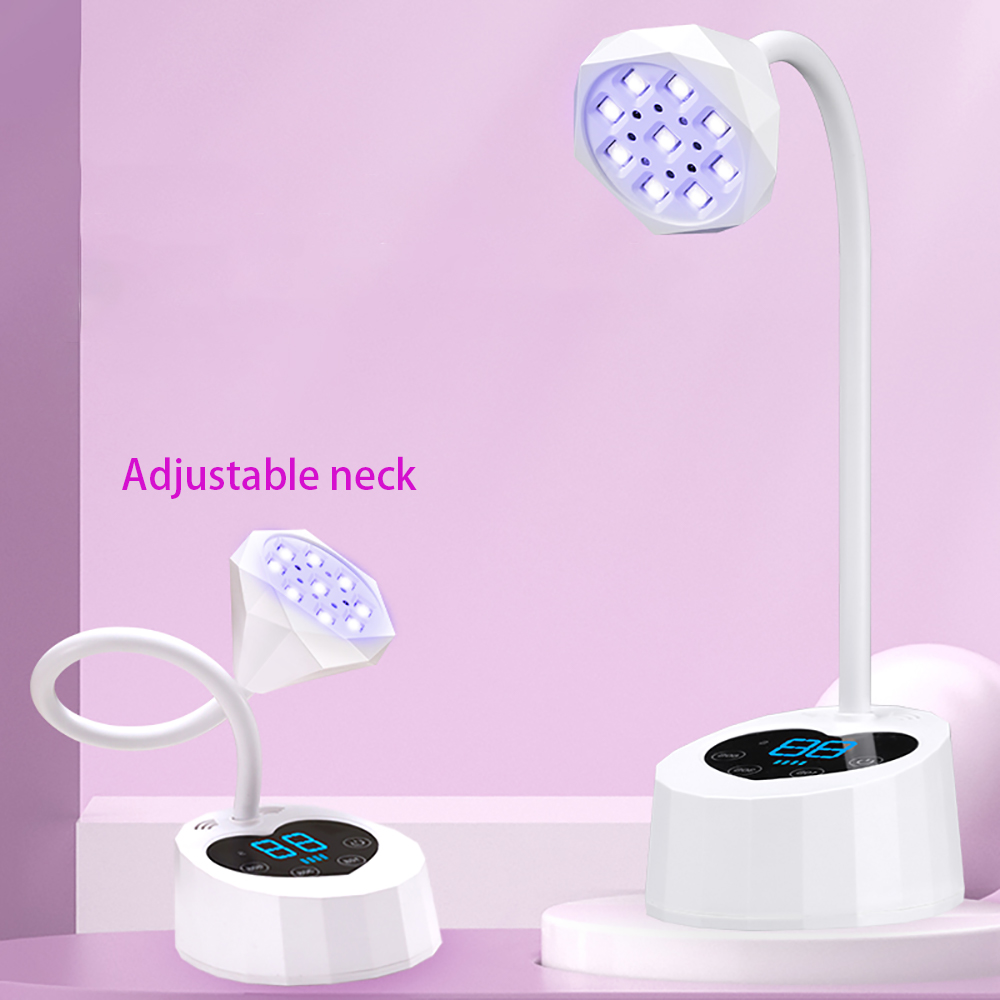 Kabellose Nagellampe, LED-UV-Nageltrockner, wiederaufladbar, automatische Erkennung, berühren-Steuerung, schnell trocknendes Nagellicht 360° ° Biegsame Tischlampe