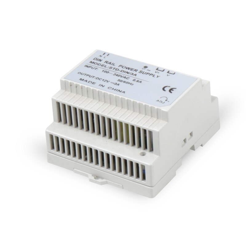 36W 12V 3A Din Rail Schakelende Voeding Voor Cctv Toegangscontrole Systeem