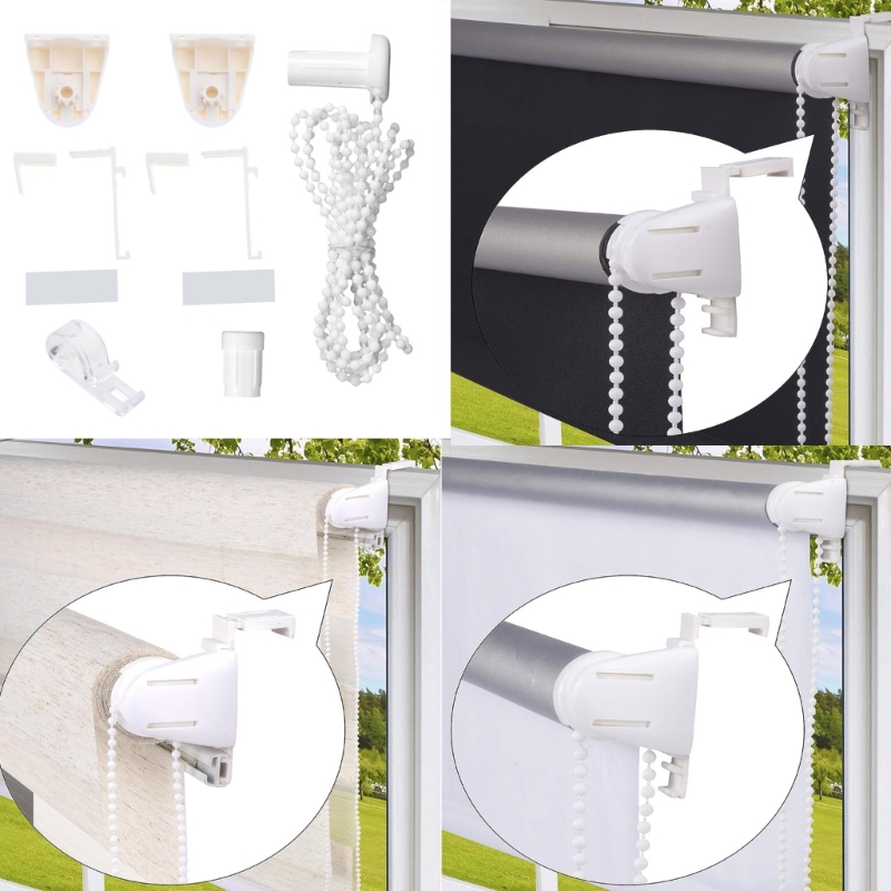 17mm Roller Blind Repair Fittings Bead Chain Pulley Spare Clutchs Bracket for Curtain Rods Roller Blind Controller 9pcs