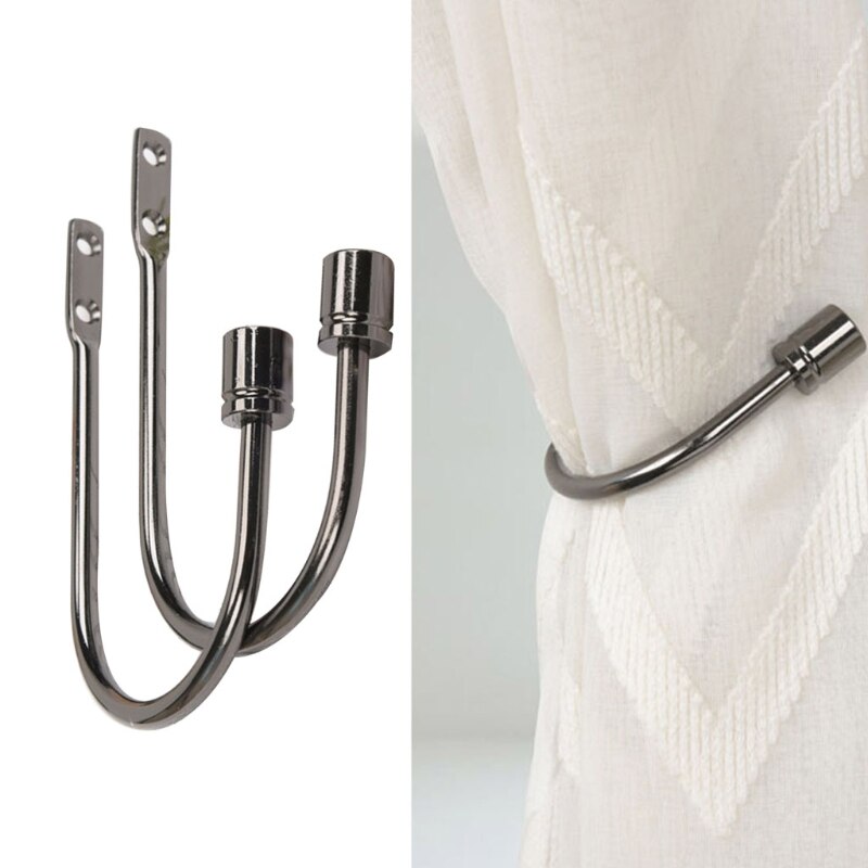 Metal Curtain Hold Backs Strong Arm Style Holdbacks Ties U-Shaped Drape Ties Q84D: BBK