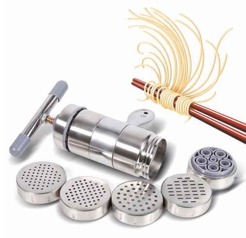 Manual Noodle Maker Press Pasta Machine Crank Cutter Fruits Juicer Cookware With 5 Pressing Moulds Making Spaghetti Kitchenware