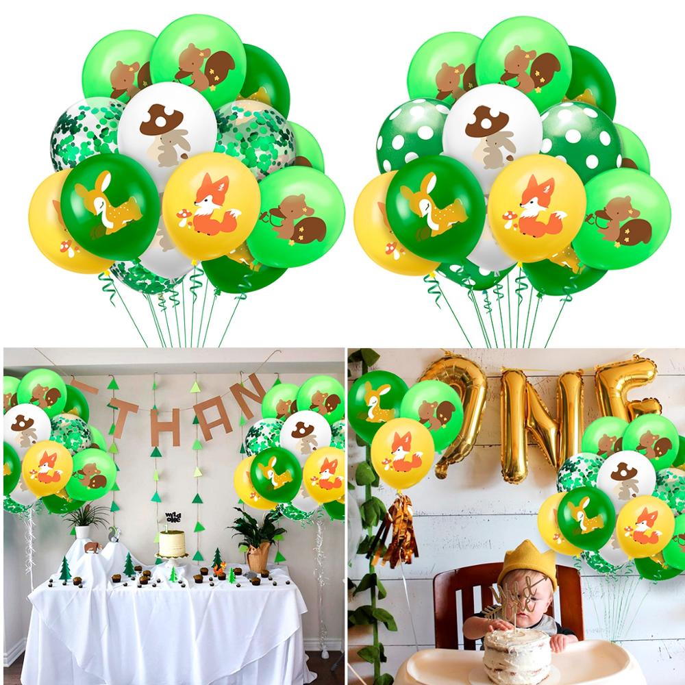 Woodland Animals Balloons Foil Ballon Zebra Lion Balloon Happy Birthday Party Decor Kids Safari Jungle Party Grenn Forest Balon