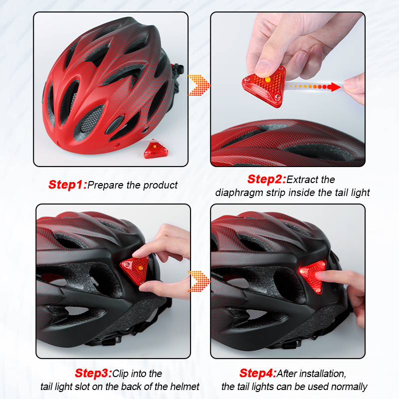 Casco de bicicleta con luz trasera LED para adulto, accesorio de ciclismo ligero y transpirable, colorido, 58-62cm