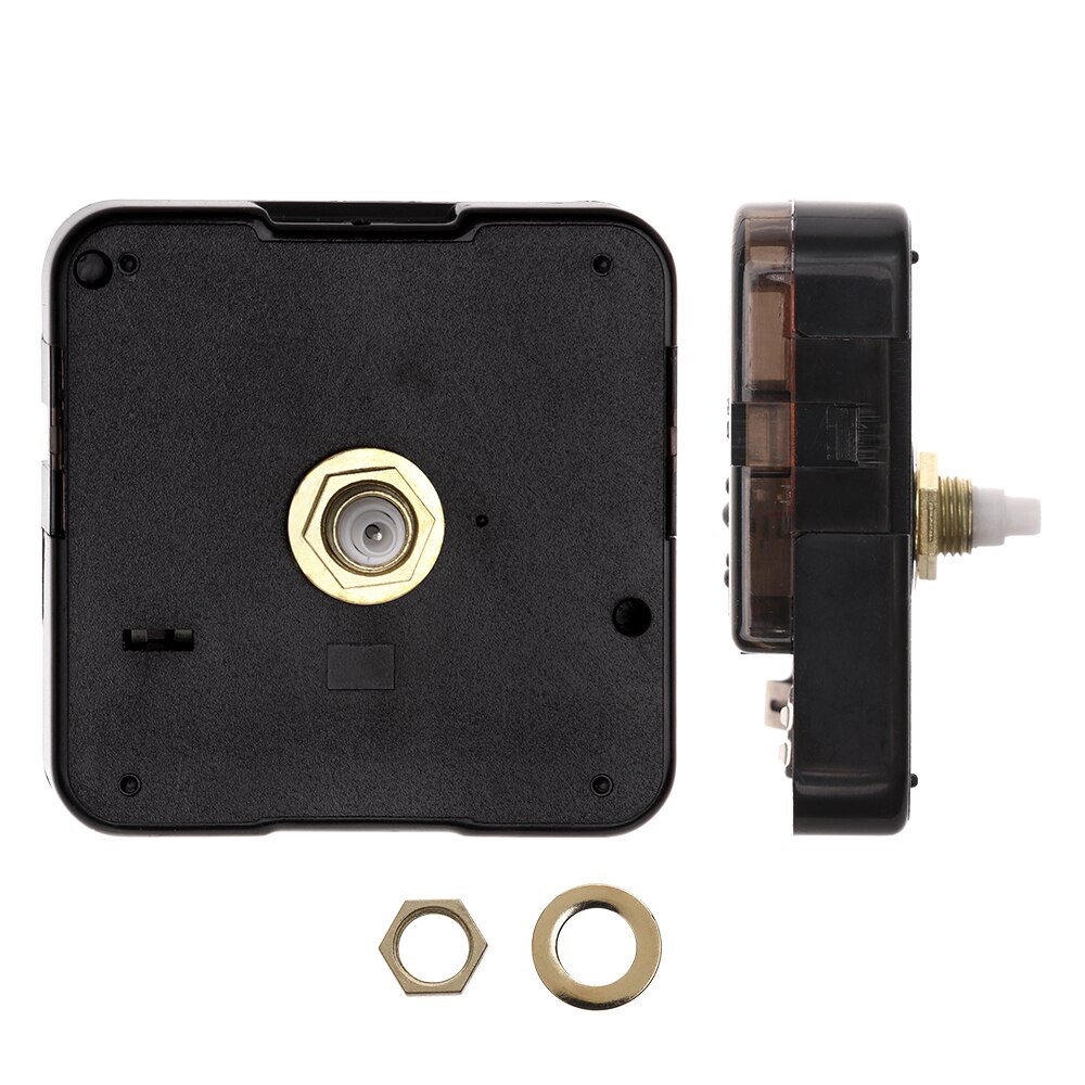 1Set Klassieke Zwarte Klok Beweging Mechanisme Quartz Klok Onderdelen Moer Pakking Shaft Vervanging Gereedschap Stille Modus Bell Accessoire