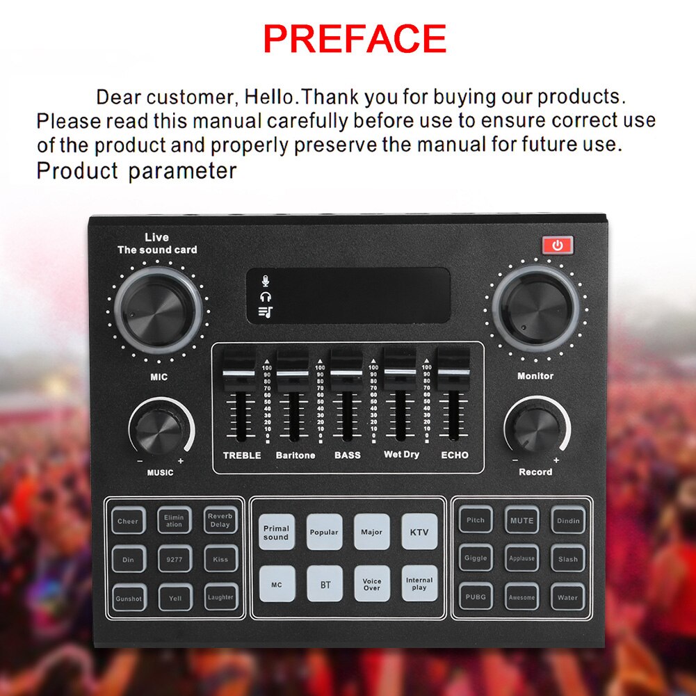 V9 Audio Sound Card Set USB External Sound Adapter Headset Microphone Streamer Live Broadcast Accessories for PC Phone Computer