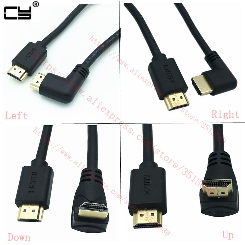 4 K * 2 K 60 HZ HDMI 2.0 Maschio a HDMI v2.0 Imbottiture & Up & Left & a destra Ad Angolo di 90 gradi Maschio HD Cavo di estensione HDMI 2.0 v cavo ad angolo
