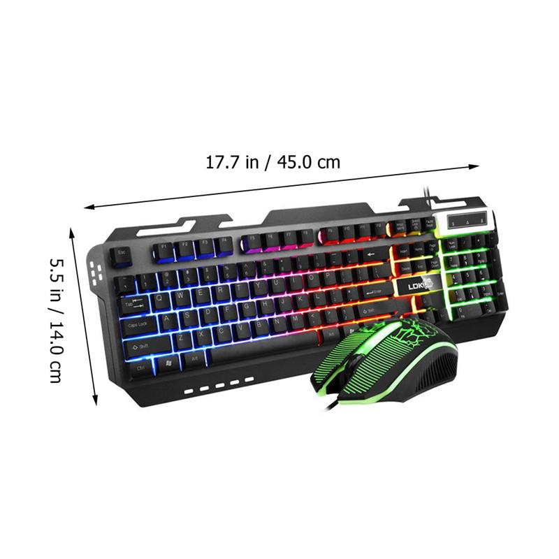 Keyboard Mouse Combo RGB Backlight Mouse Suspension Gaming Computer Keyboard