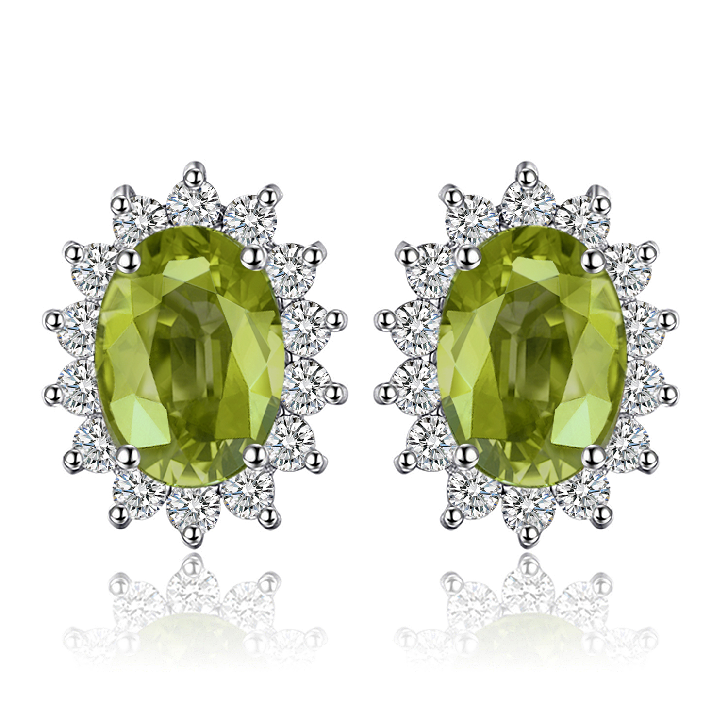 Jewelrypalace Gemaakt Blue Sapphire Ruby 925 Sterling Zilveren Stud Oorbellen Natuurlijke Amethist Granaat Peridot Topaz Prinses Diana