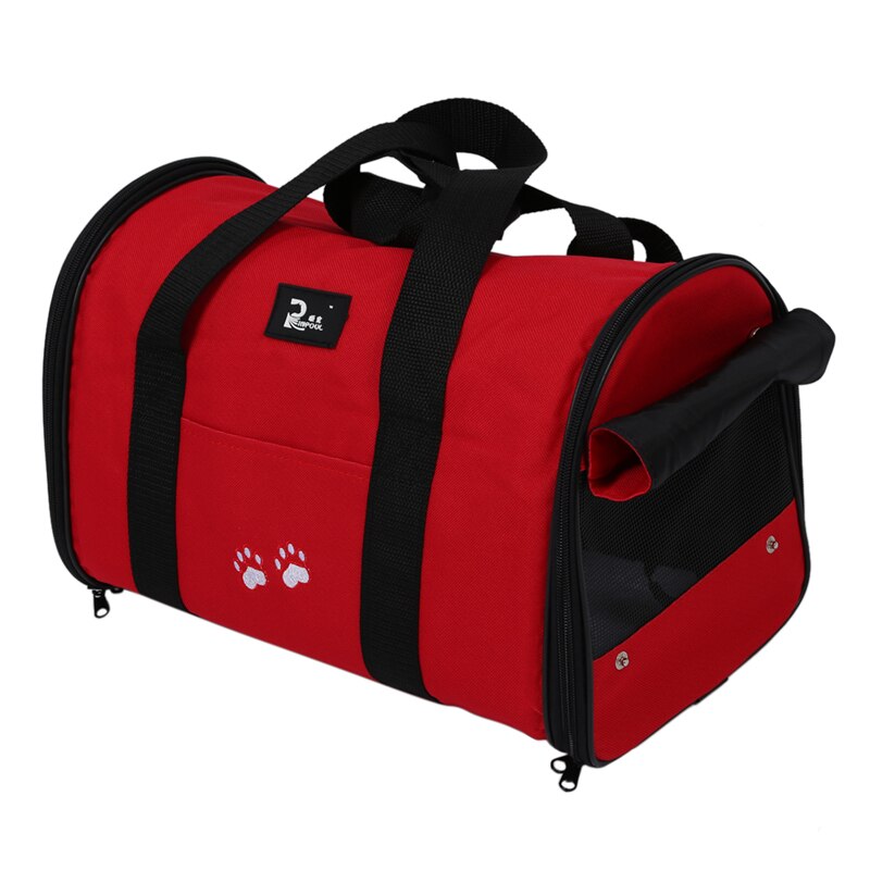 Kæledyr hund kat hvalp bærbar rejse bærer tote taske kasser kennel: Stor rød