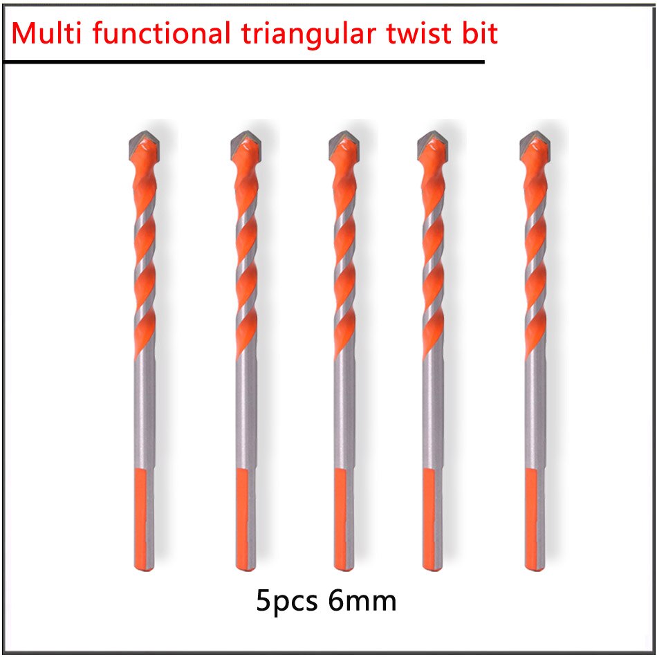 5 stk 5 6 8 10 12mm trekantet bit multifunktion trekant bit super hård legeret beton cement træ boring elektrisk bor: 5 stk 6mm