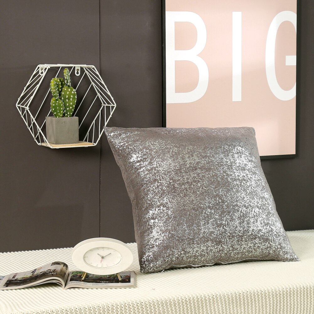 Luxe bronzen gouden zilverfolie kussenhoes decoratieve kussens voor kantoor, hotel, auto, effen kleur serie kussensloop: Model 13