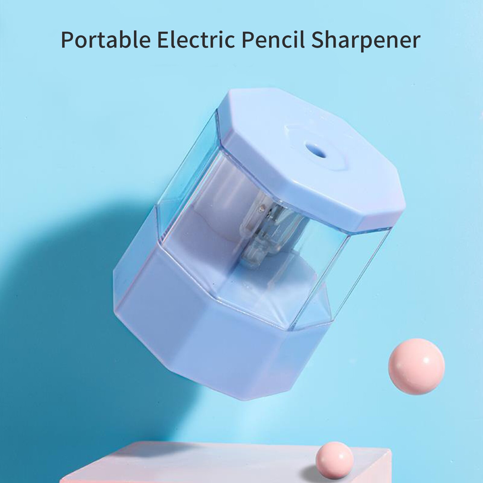 Portable Electric Pencil Sharpener Fast Sharpern Rechargeable Pencil Sharpener for 6.5-8mm Pencils for Home Office School