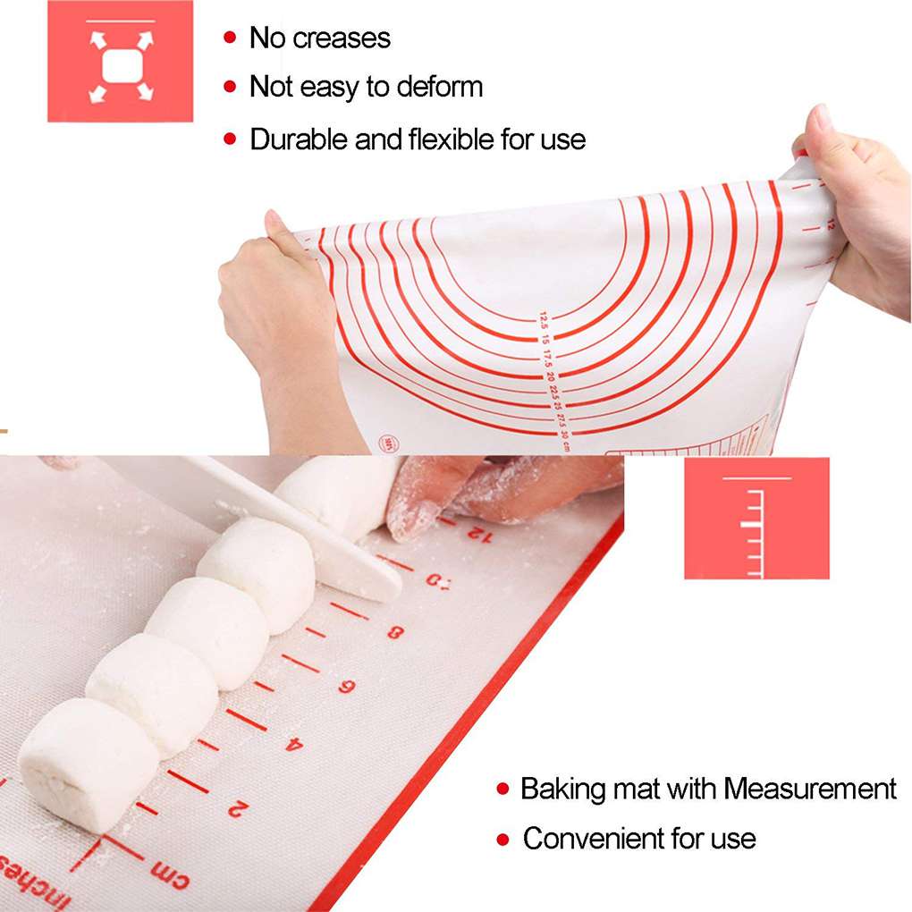Multi-Size Non-Stick Siliconen Bakken Mat Met Schaal Rolling Deeg Pad Kneden Mat Keuken Koken Pastry Sheet Oven liner