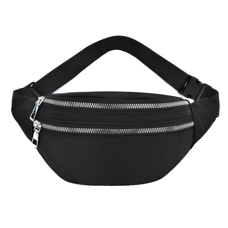 6 cores novas senhoras multi-funcional esportes cintura saco grande capacidade à prova dwaterproof água zíper pacote de cintura sacos do mensageiro ao ar livre: Black