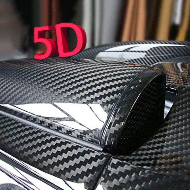Film Auto Sticker Decal Bureaus 5D Carbon Fiber Wrap Met Schraper 30*152 Cm