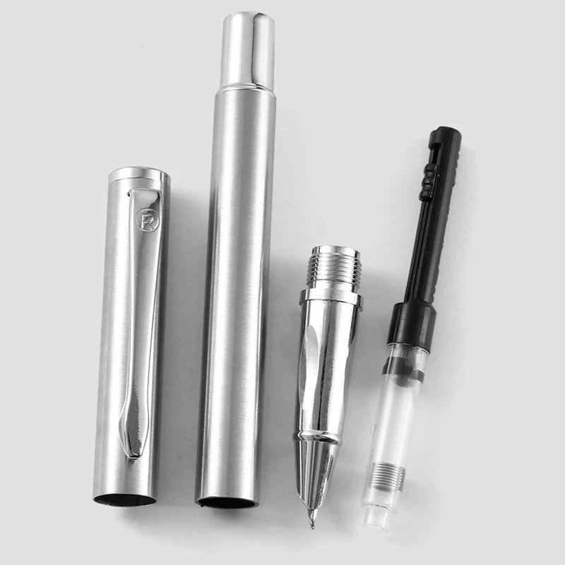 Silber Brunnen Stift 0,8/1,3mm Gebogene Spitze Schüler Kalligraphie Praxis Stift Geschäft Unterschrift Schule Schreiben Werkzeuge Versorgung