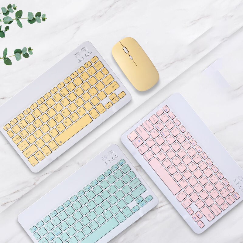 Pink Bluetooth keyboard and mouse For Pro 11 12 wireless Keyboard For iPad air Android Windows cute Tablet keyboard mouse girl