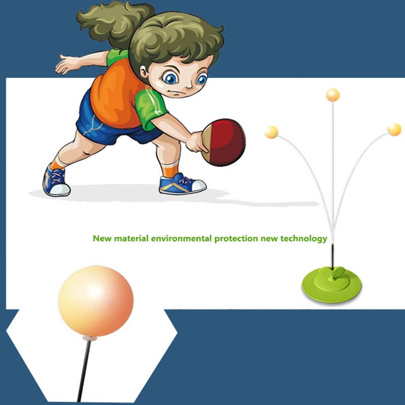 Tables Tennis Rebound Trainer PingPong Training Equipment Elastic Rebound Shaft