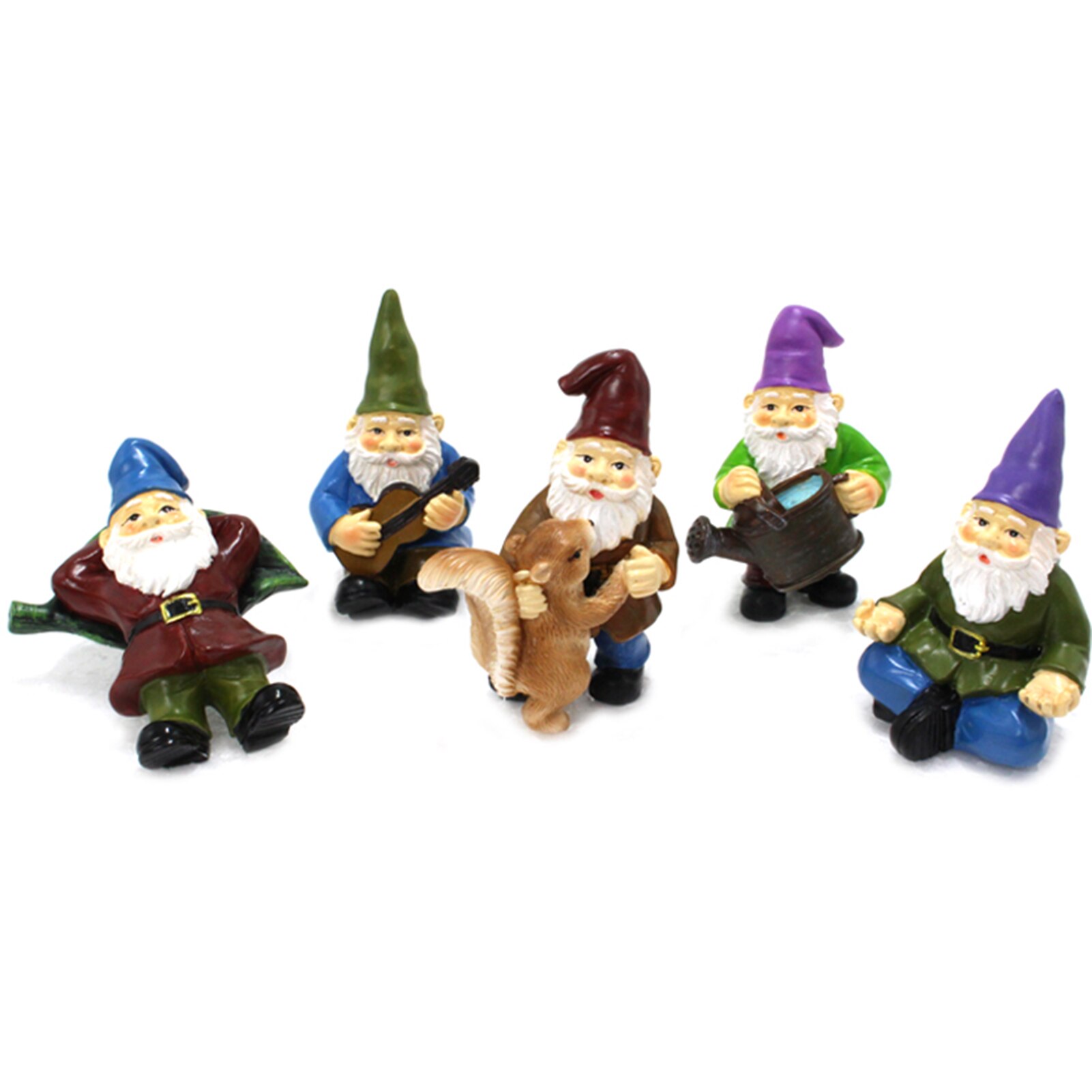 5PCS Waterproof Fairy Garden Miniatures Gnome Mini Cute Dwarf Figurines For Garden Yard Decoration Naughty Pleasant Atmosphere