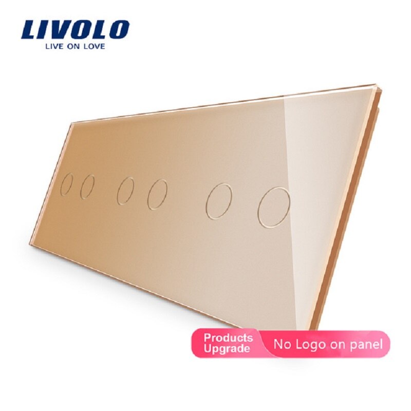 Livolo Parel Kristal Glas Voor Diy Switch,223Mm * 80Mm, Eu Standaard Glazen Plaat, triple Glas Panel,C7-C2/C2/C2-11/12/13/15: gold